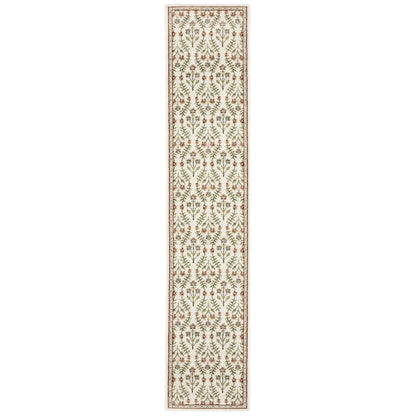 Andorra 3717A Ivory/Red Area Rug, ivory red modern traditional area rug with vintage-style pattern and detailed soft pile.