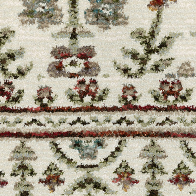 Andorra 3717A Ivory/Red Area Rug, ivory red modern traditional area rug with vintage-style pattern and detailed soft pile.