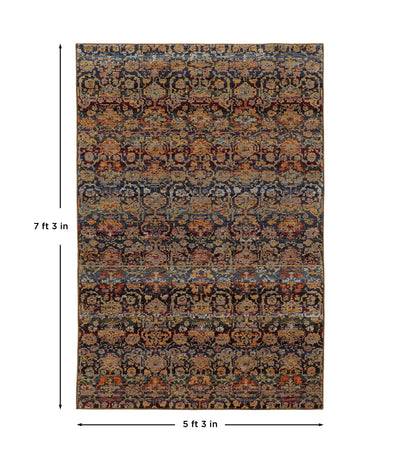 Andorra 6836C Multi/Blue Area Rug, multi blue modern traditional area rug with richly colored vintage-inspired design.