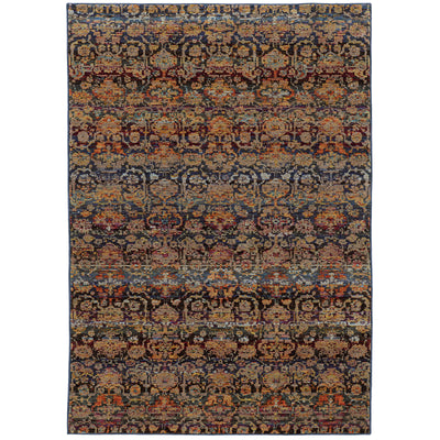 Andorra 6836C Multi/Blue Area Rug, multi blue modern traditional area rug with richly colored vintage-inspired design.