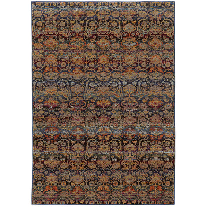 Andorra 6836C Multi/Blue Area Rug, multi blue modern traditional area rug with richly colored vintage-inspired design.