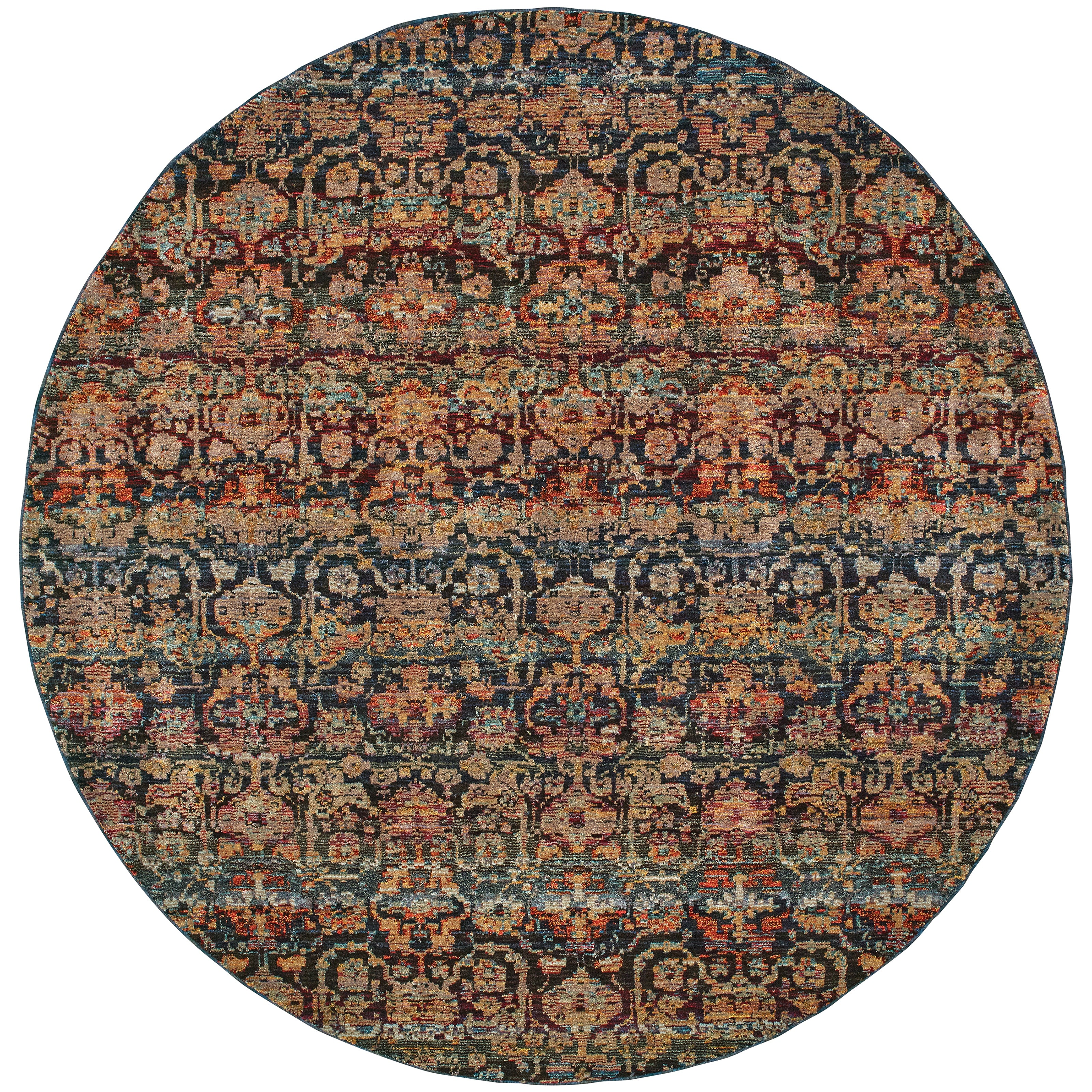 Andorra 6836C Multi/Blue Area Rug, multi blue modern traditional area rug with richly colored vintage-inspired design.