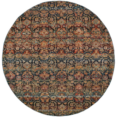 Andorra 6836C Multi/Blue Area Rug, multi blue modern traditional area rug with richly colored vintage-inspired design.