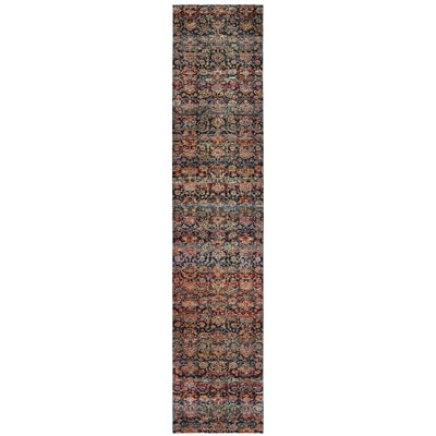 Andorra 6836C Multi/Blue Area Rug, multi blue modern traditional area rug with richly colored vintage-inspired design.