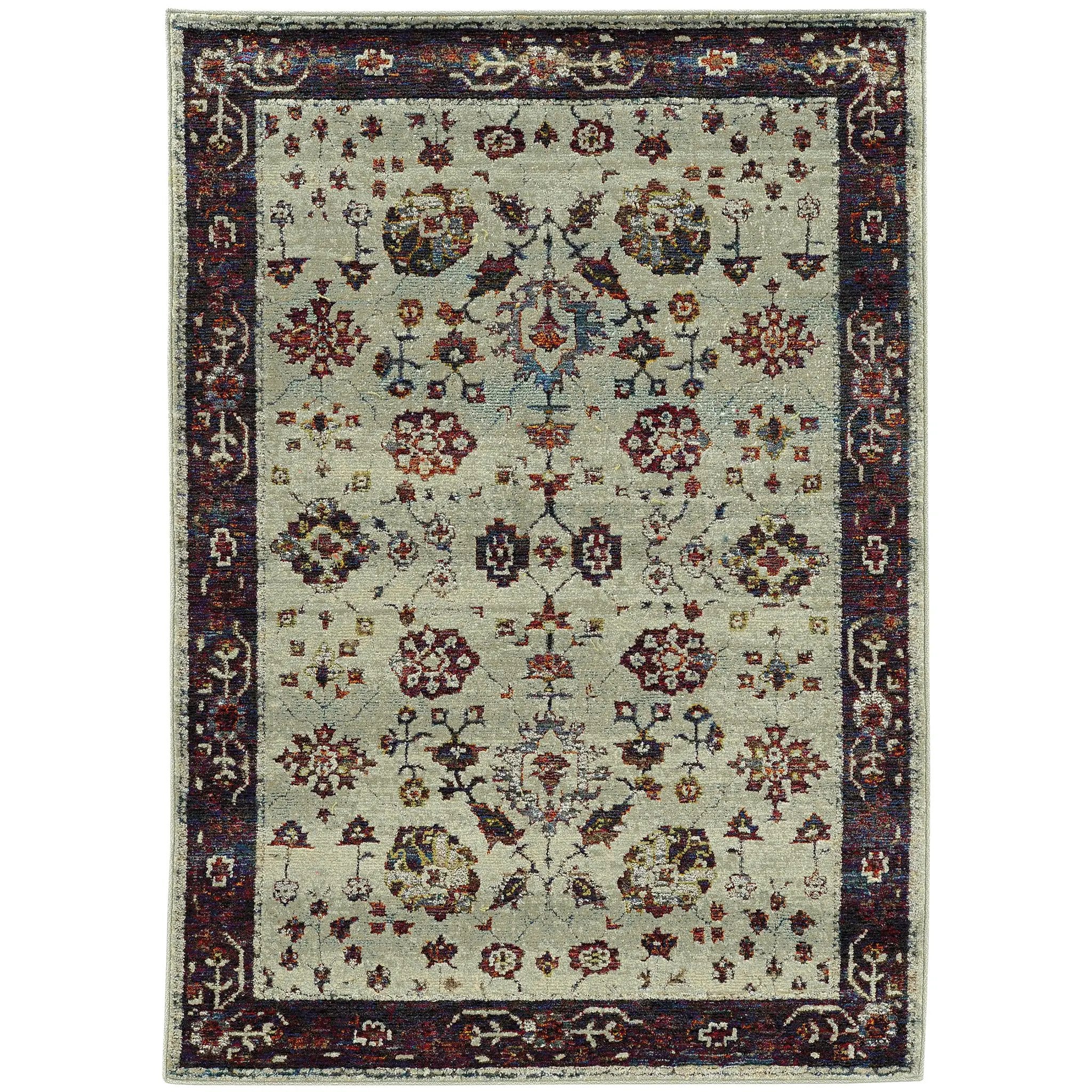 Andorra 6842D Stone/ Red Area Rug by Oriental Weavers