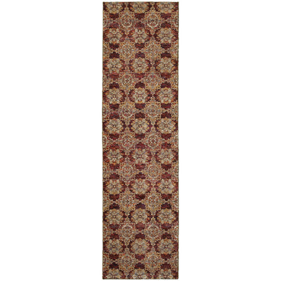 Andorra 6883A Red/Gold Area Rug, red gold modern traditional area rug with vintage-style pattern and luxurious soft pile.