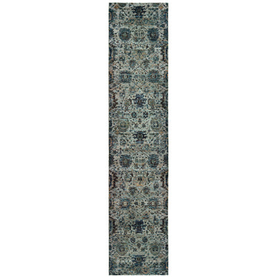 Andorra 7120A Blue/Navy Area Rug, blue navy modern traditional area rug with vintage-inspired pattern and soft dense pile.