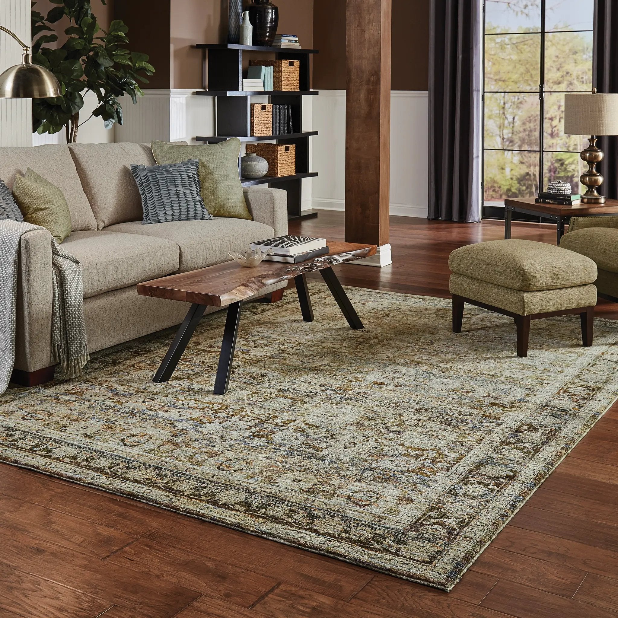Andorra 7125C Green/ Brown Area Rug by Oriental Weavers