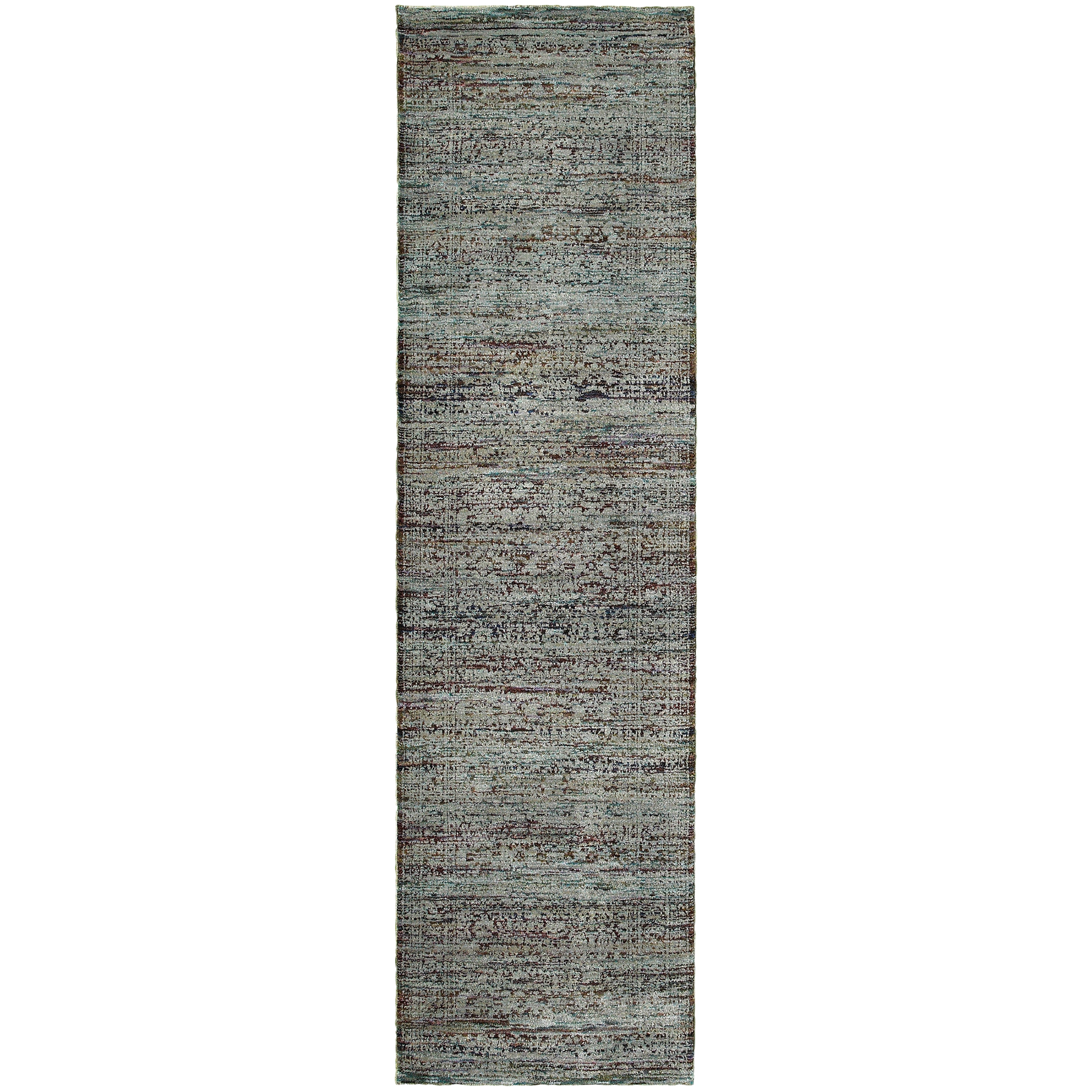 Andorra 7127A Blue/Purple Area Rug, blue purple modern traditional area rug with bold vintage-inspired design and soft pile.