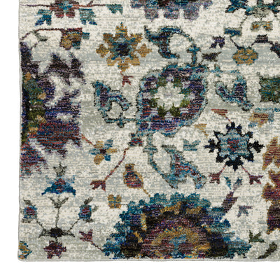 Andorra 7129A Stone/Multi Area Rug, stone multi modern traditional area rug with vintage-inspired pattern and plush pile.