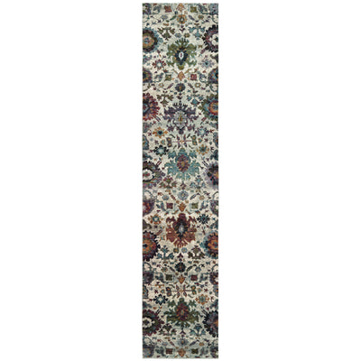 Andorra 7129A Stone/Multi Area Rug, stone multi modern traditional area rug with vintage-inspired pattern and plush pile.