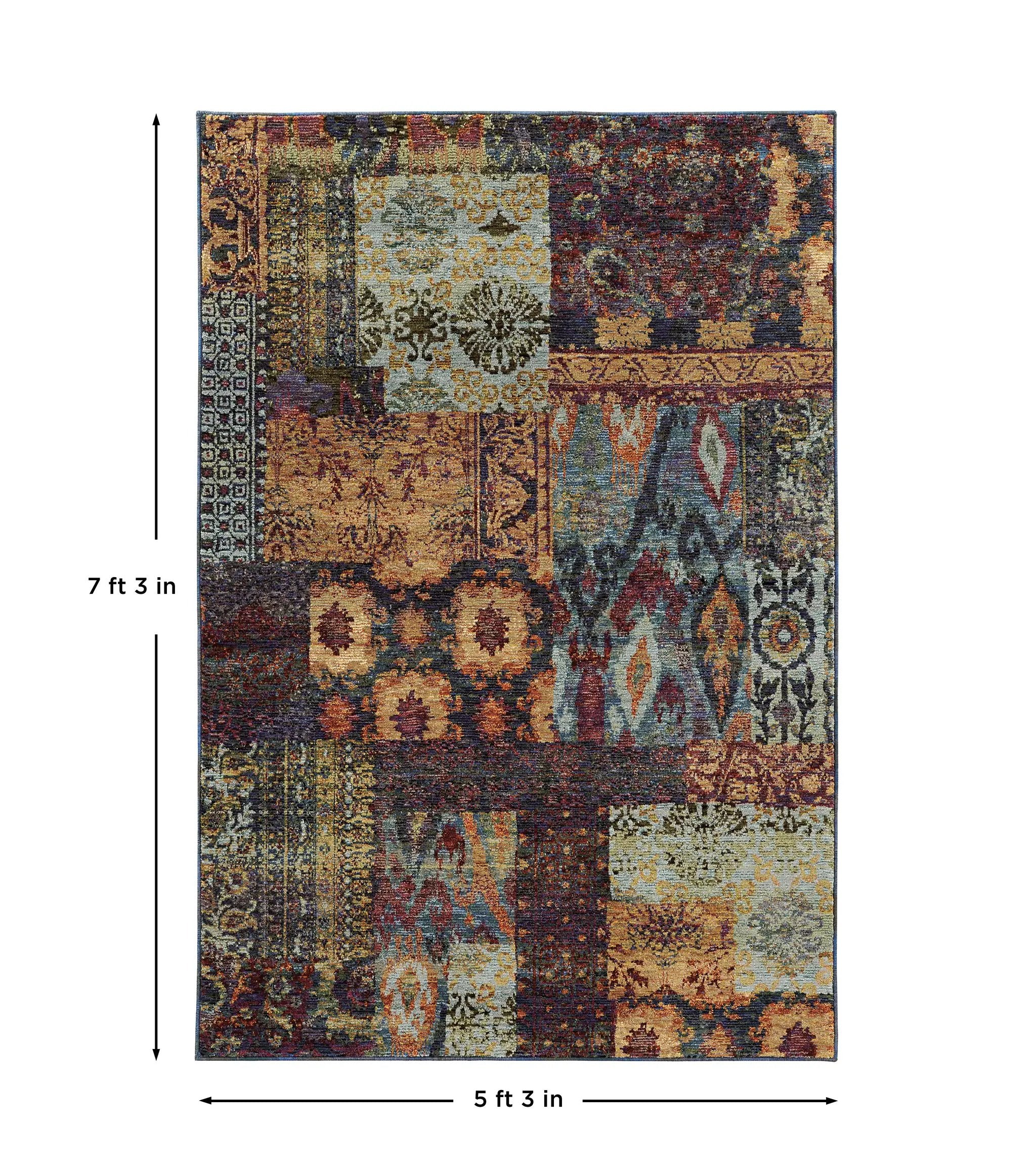 Andorra 7137A Gold/ Blue Area Rug by Oriental Weavers