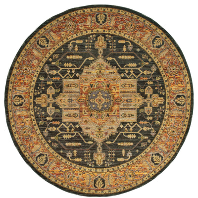 Andorra 7138B Gold/Brown Area Rug, gold brown modern traditional area rug with refined vintage-inspired pattern and plush pile.