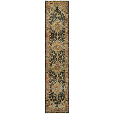 Andorra 7138B Gold/Brown Area Rug, gold brown modern traditional area rug with refined vintage-inspired pattern and plush pile.