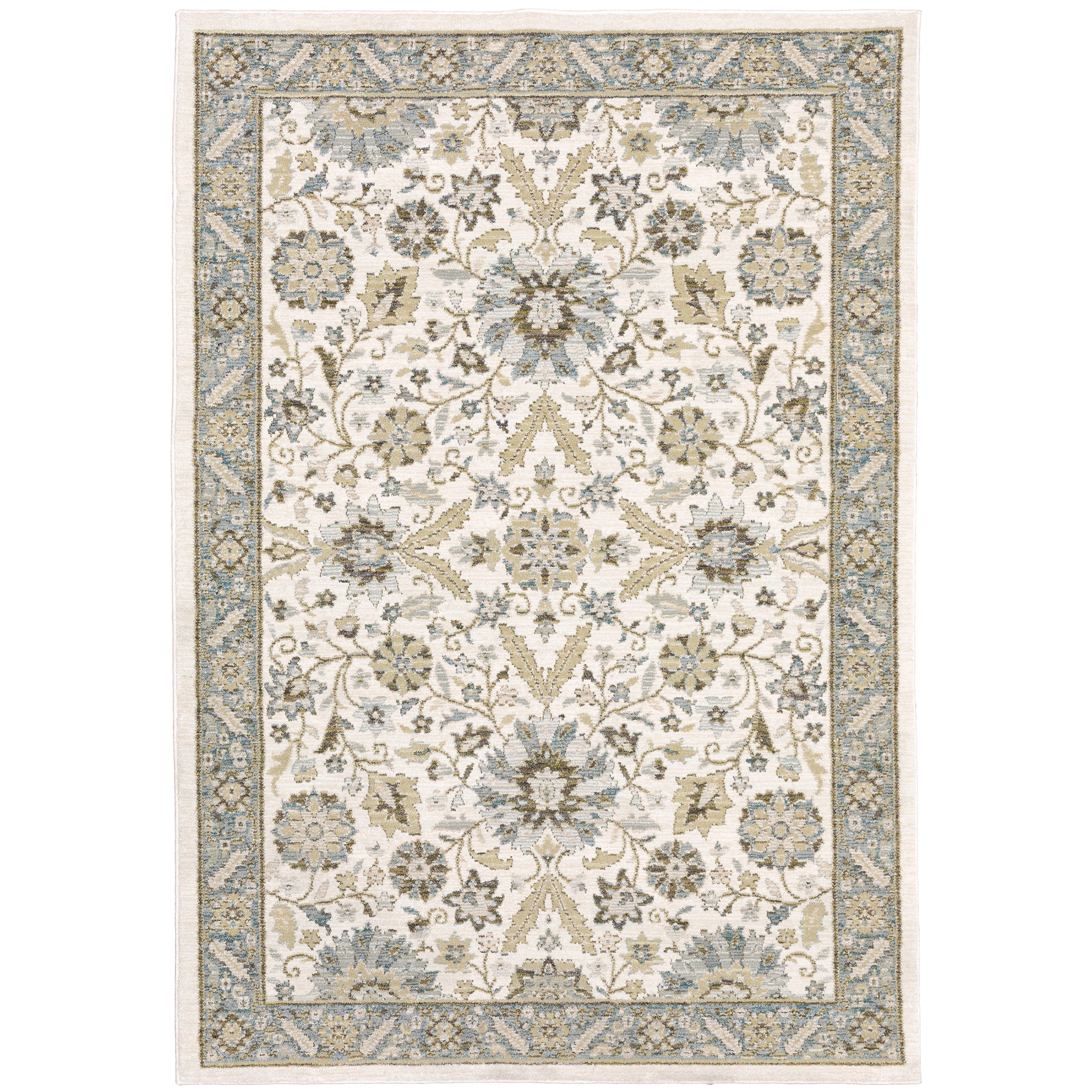 Andorra 8918I Stone/Ivory Area Rug, stone ivory modern traditional area rug with serene vintage-inspired pattern and dense pile.