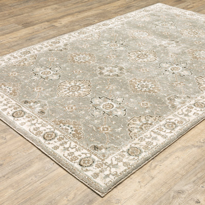 Andorra 8929H Grey/Ivory Area Rug, grey ivory modern traditional area rug with soft vintage-inspired design and plush pile.