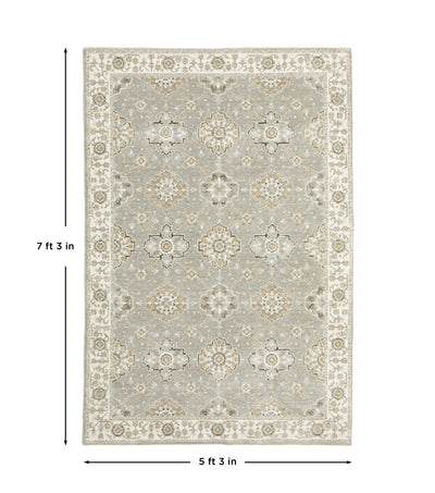 Andorra 8929H Grey/Ivory Area Rug, grey ivory modern traditional area rug with soft vintage-inspired design and plush pile.