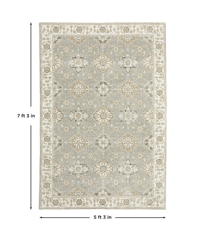 Andorra 8929H Grey/Ivory Area Rug, grey ivory modern traditional area rug with soft vintage-inspired design and plush pile.