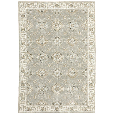Andorra 8929H Grey/Ivory Area Rug, grey ivory modern traditional area rug with soft vintage-inspired design and plush pile.