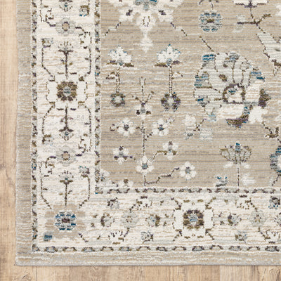 Andorra 8930L Beige/Ivory Area Rug, beige ivory modern traditional area rug with warm vintage-inspired pattern and dense pile.