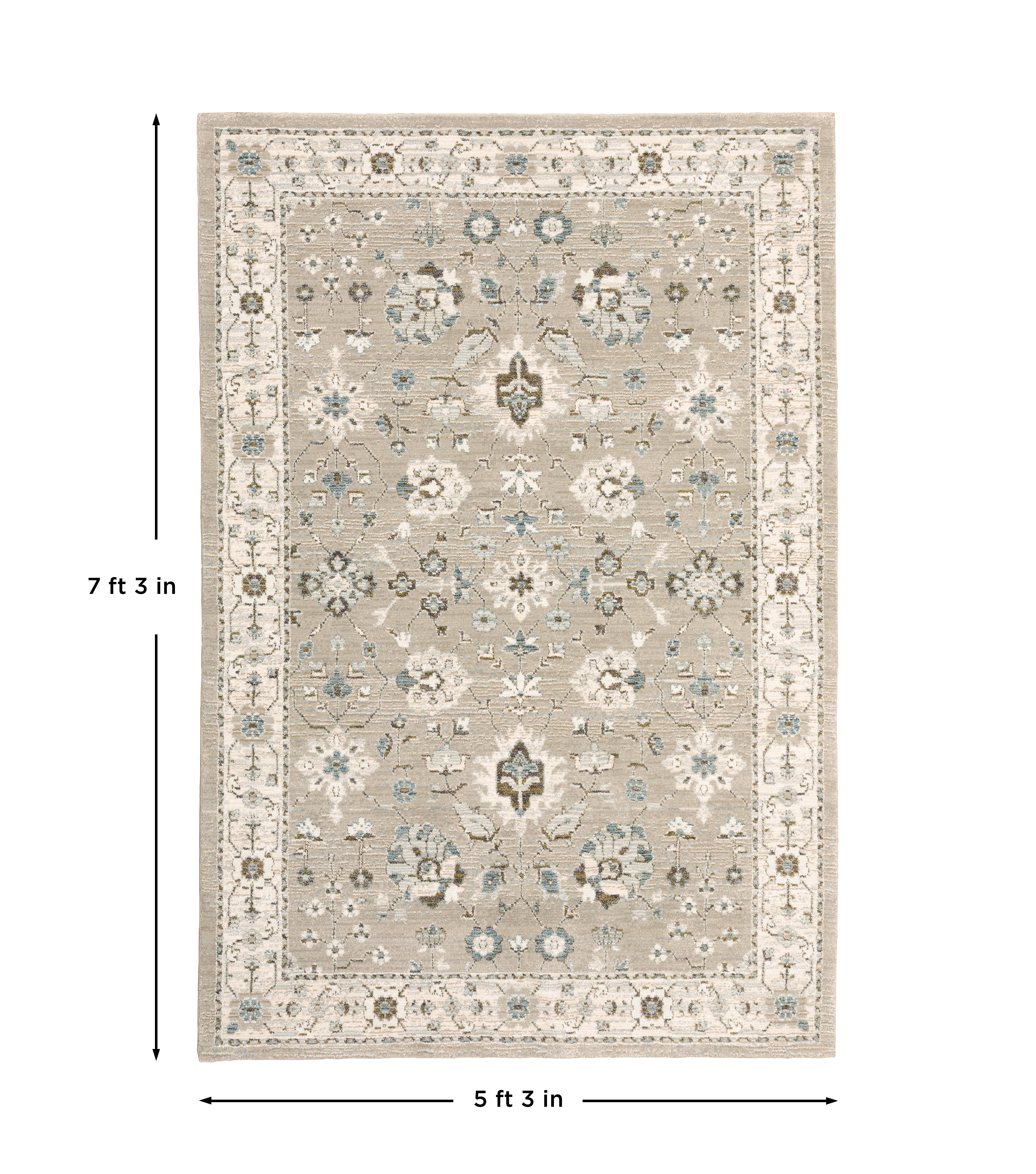 Andorra 8930L Beige/Ivory Area Rug, beige ivory modern traditional area rug with warm vintage-inspired pattern and dense pile.
