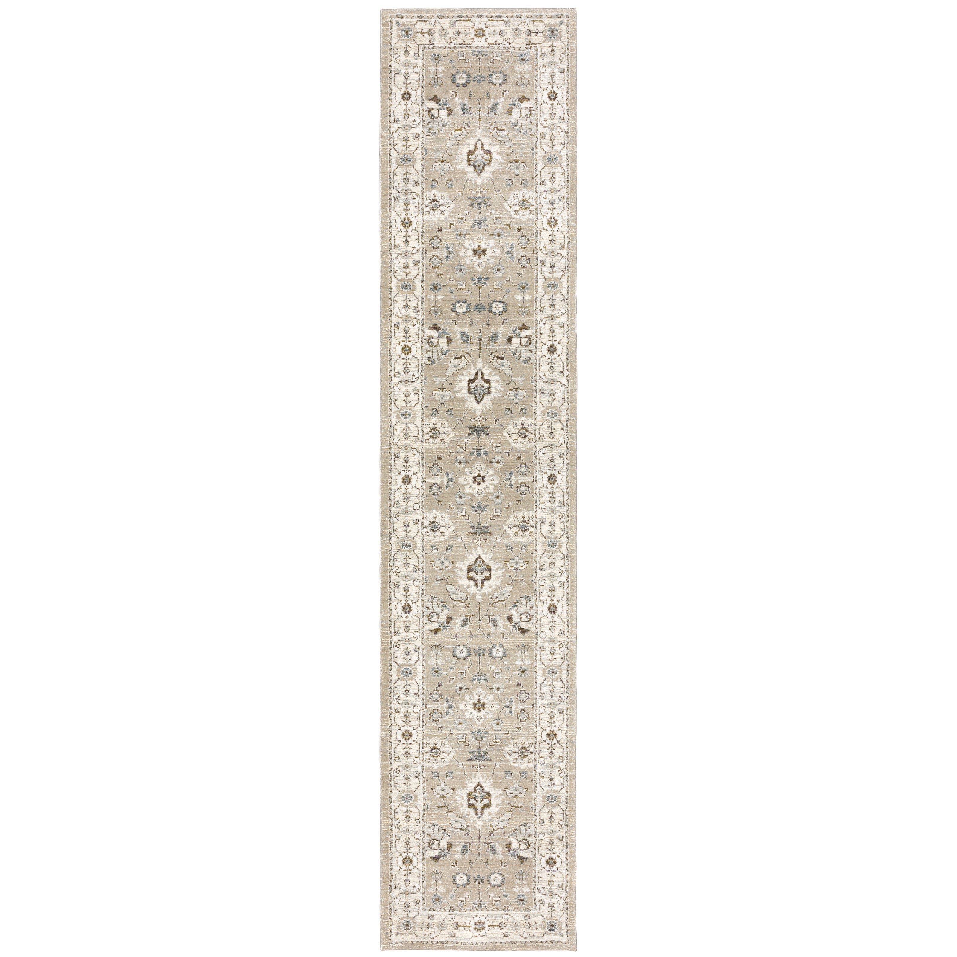 Andorra 8930L Beige/Ivory Area Rug, beige ivory modern traditional area rug with warm vintage-inspired pattern and dense pile.