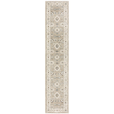 Andorra 8930L Beige/Ivory Area Rug, beige ivory modern traditional area rug with warm vintage-inspired pattern and dense pile.