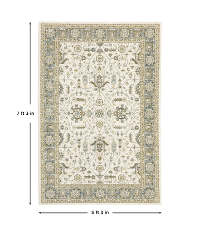 Andorra 9537P Ivory/Grey Area Rug, ivory grey modern traditional area rug with subtle vintage-inspired pattern and plush pile.