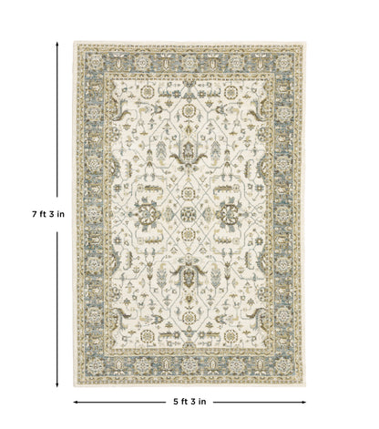 Andorra 9537P Ivory/Grey Area Rug, ivory grey modern traditional area rug with subtle vintage-inspired pattern and plush pile.