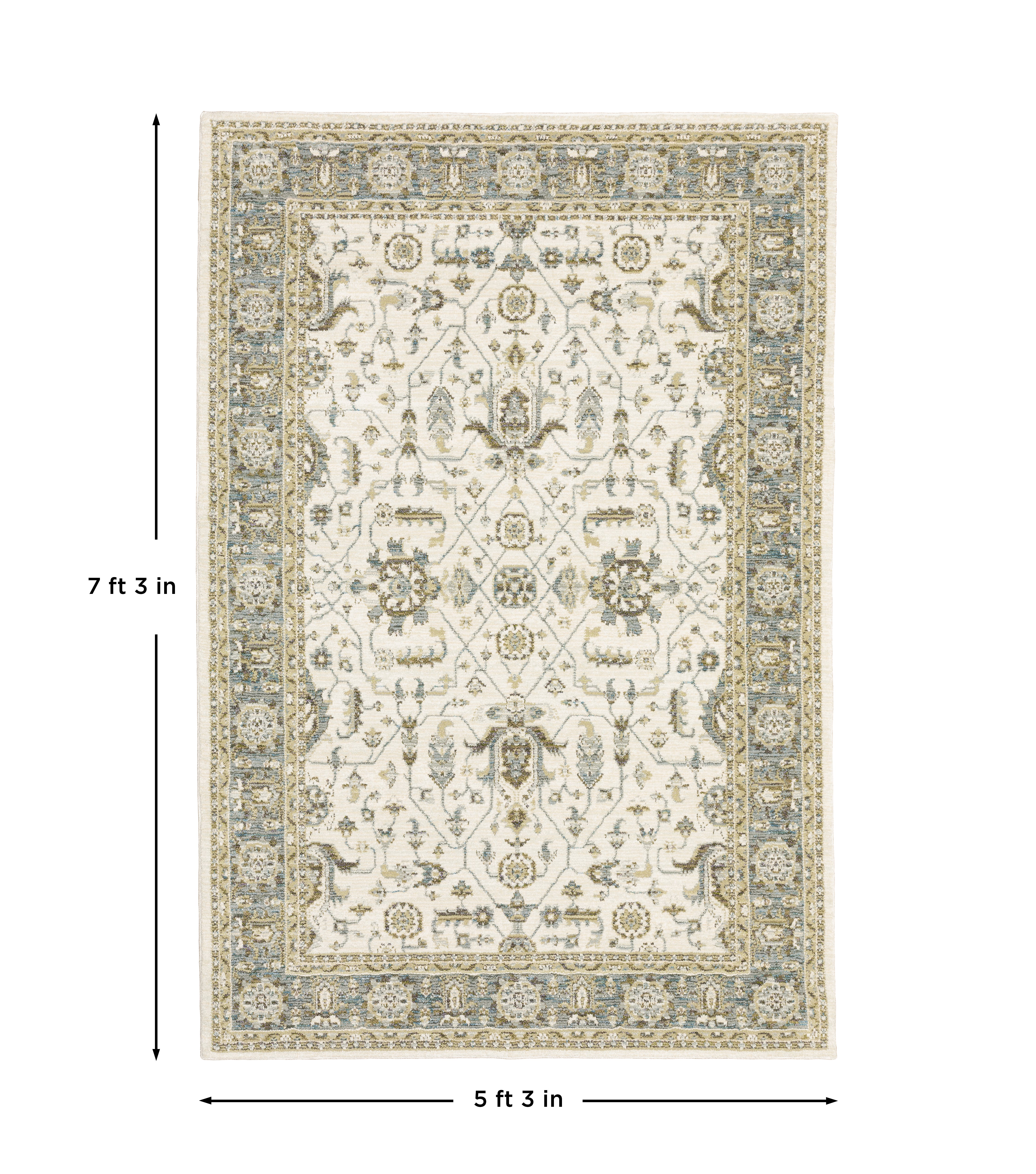 Andorra 9537P Ivory/Grey Area Rug, ivory grey modern traditional area rug with subtle vintage-inspired pattern and plush pile.