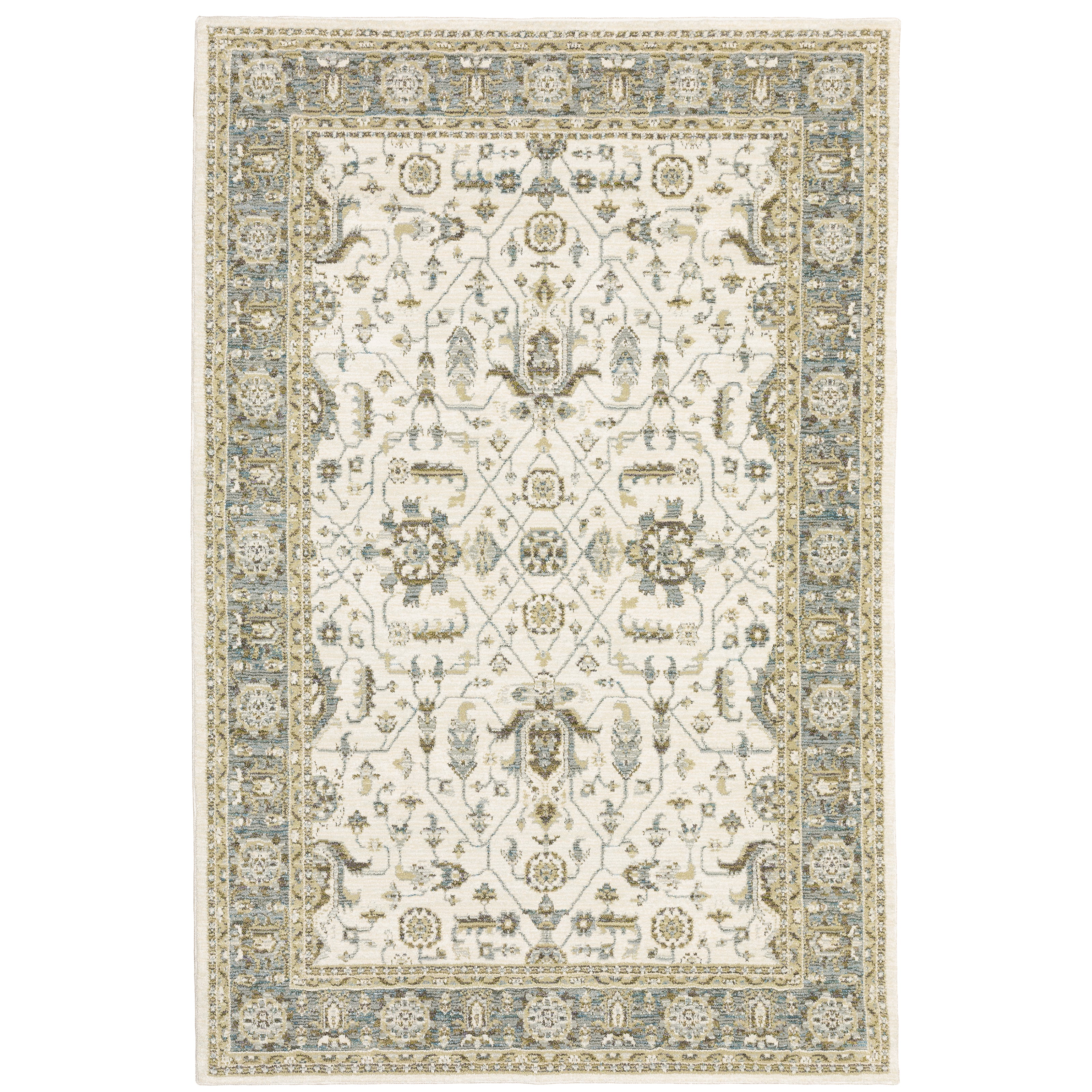 Andorra 9537P Ivory/Grey Area Rug, ivory grey modern traditional area rug with subtle vintage-inspired pattern and plush pile.