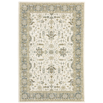 Andorra 9537P Ivory/Grey Area Rug, ivory grey modern traditional area rug with subtle vintage-inspired pattern and plush pile.