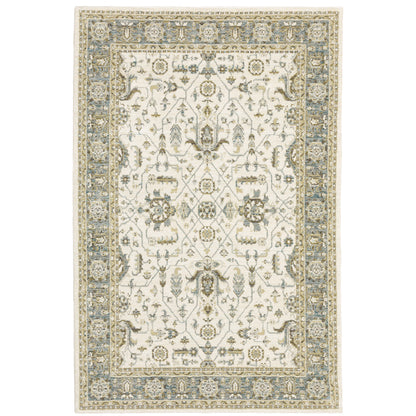 Andorra 9537P Ivory/Grey Area Rug, ivory grey modern traditional area rug with subtle vintage-inspired pattern and plush pile.