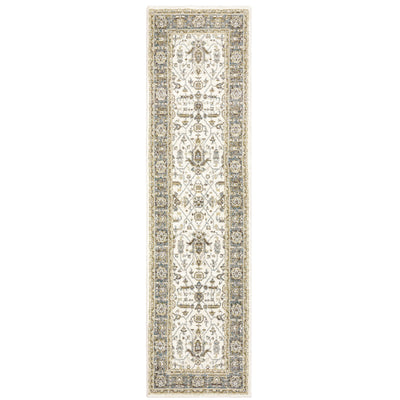 Andorra 9537P Ivory/Grey Area Rug, ivory grey modern traditional area rug with subtle vintage-inspired pattern and plush pile.