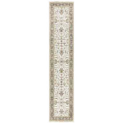 Andorra 9537P Ivory/Grey Area Rug, ivory grey modern traditional area rug with subtle vintage-inspired pattern and plush pile.