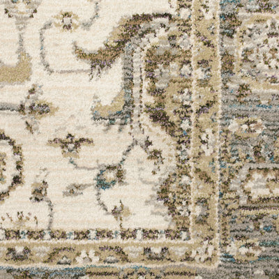 Andorra 9537P Ivory/Grey Area Rug, ivory grey modern traditional area rug with subtle vintage-inspired pattern and plush pile.