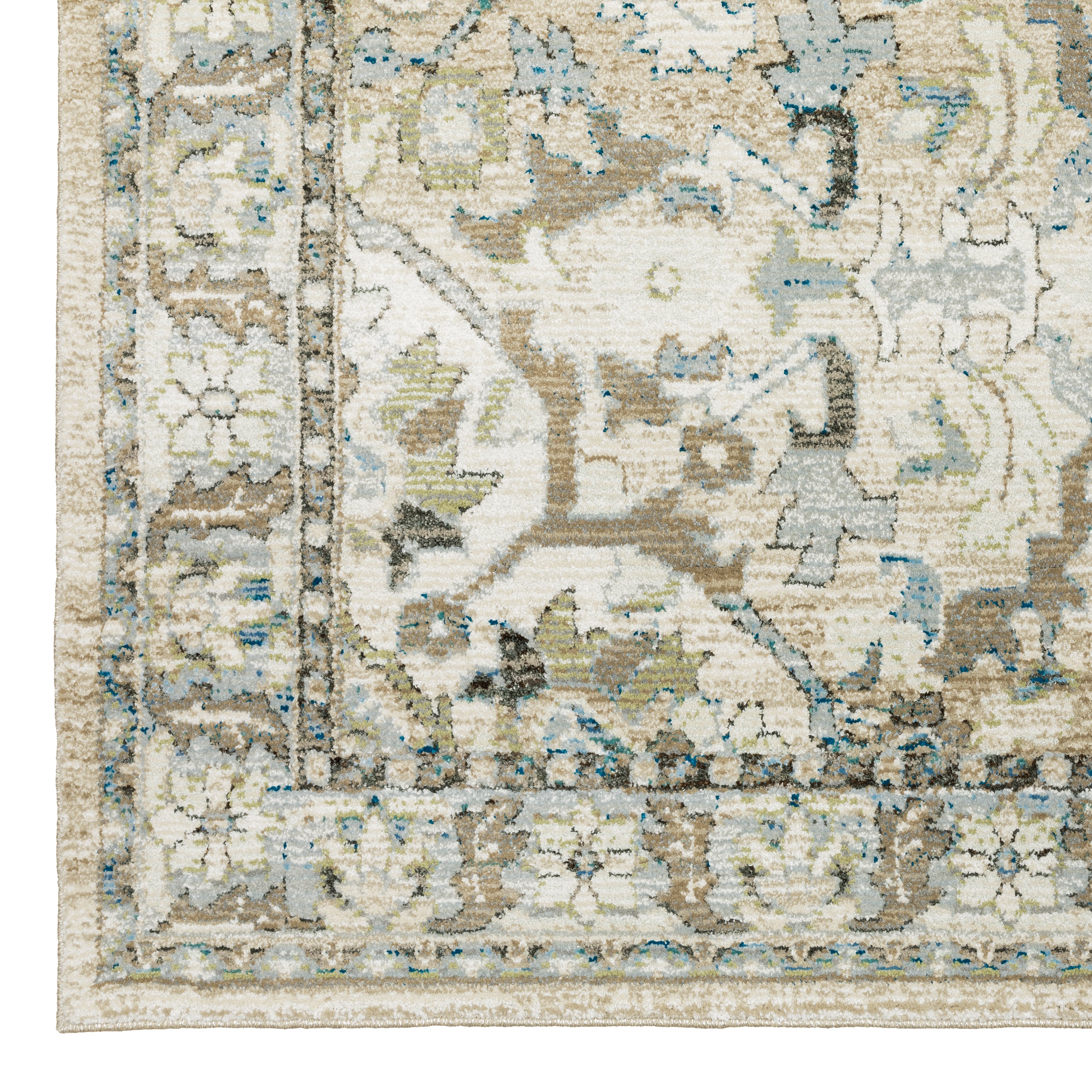 Andorra 9818G Beige/Ivory Area Rug, beige ivory modern traditional area rug with warm vintage-inspired design and dense soft pile.