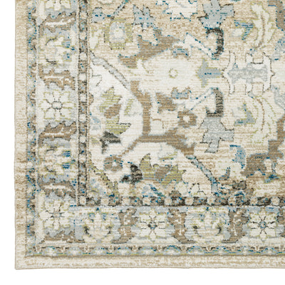 Andorra 9818G Beige/Ivory Area Rug, beige ivory modern traditional area rug with warm vintage-inspired design and dense soft pile.