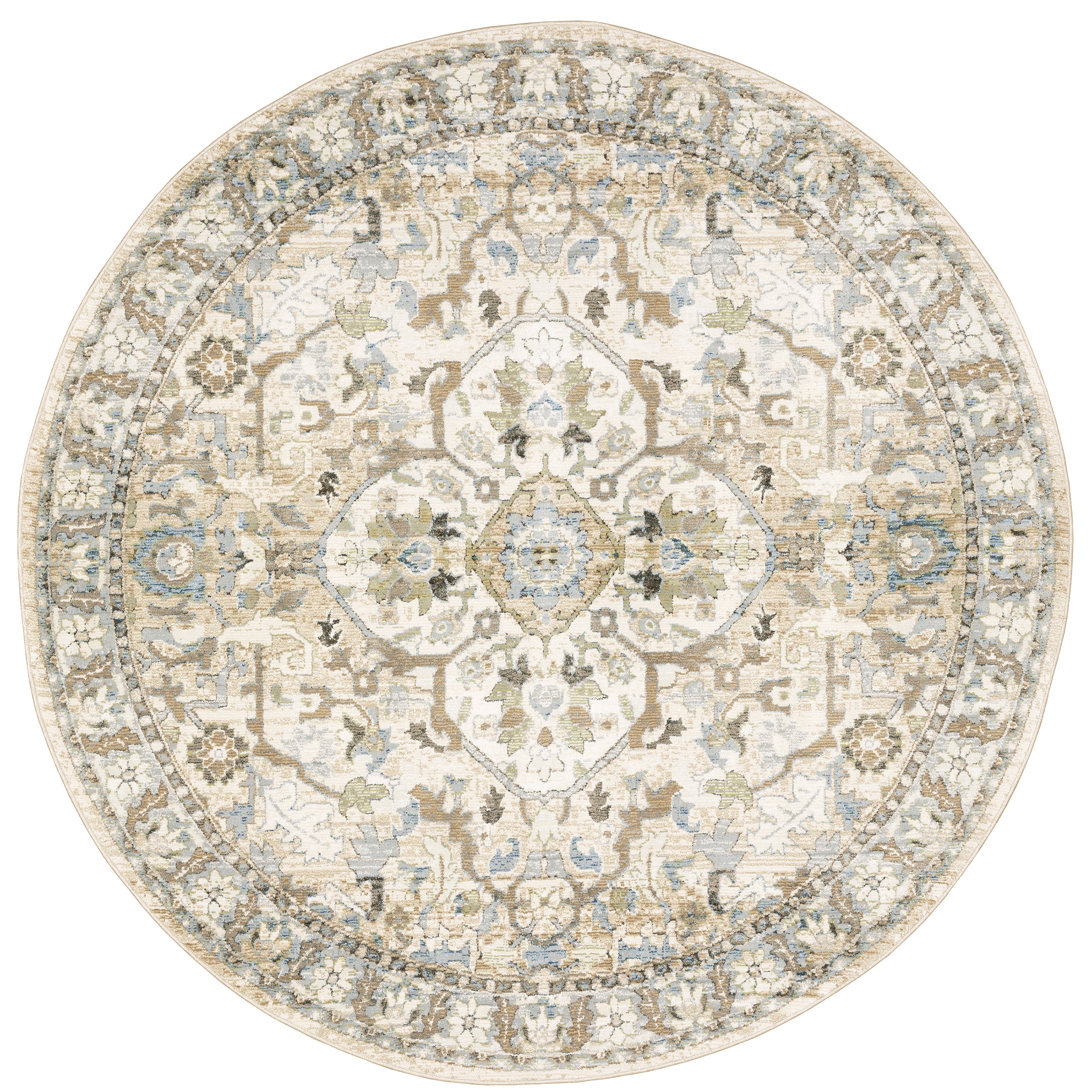 Andorra 9818G Beige/Ivory Area Rug, beige ivory modern traditional area rug with warm vintage-inspired design and dense soft pile.