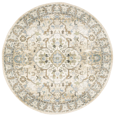 Andorra 9818G Beige/Ivory Area Rug, beige ivory modern traditional area rug with warm vintage-inspired design and dense soft pile.
