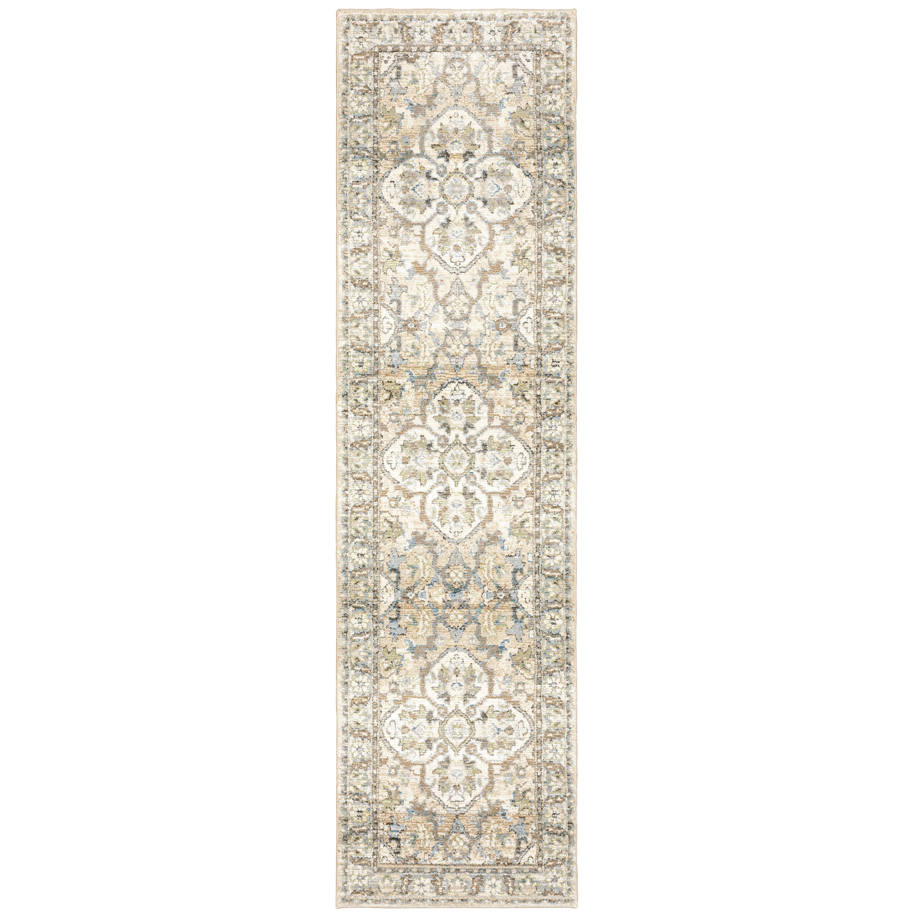 Andorra 9818G Beige/Ivory Area Rug, beige ivory modern traditional area rug with warm vintage-inspired design and dense soft pile.