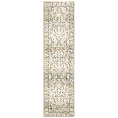Andorra 9818G Beige/Ivory Area Rug, beige ivory modern traditional area rug with warm vintage-inspired design and dense soft pile.