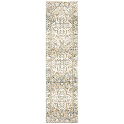 Andorra 9818G Beige/Ivory Area Rug, beige ivory modern traditional area rug with warm vintage-inspired design and dense soft pile.