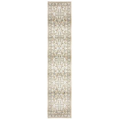 Andorra 9818G Beige/Ivory Area Rug, beige ivory modern traditional area rug with warm vintage-inspired design and dense soft pile.