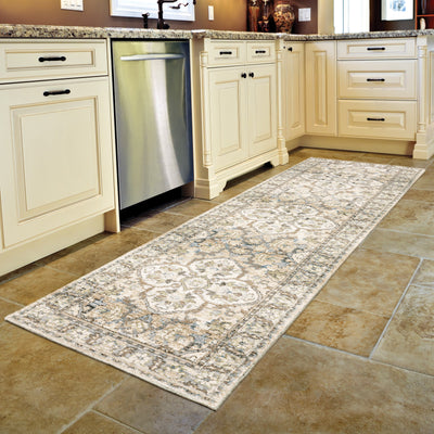 Andorra 9818G Beige/Ivory Area Rug, beige ivory modern traditional area rug with warm vintage-inspired design and dense soft pile.