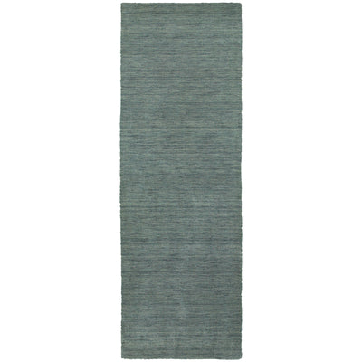 Aniston 27101 Light Blue Area Rug, light blue solid wool area rug with subtle heathered texture and soft handwoven surface.