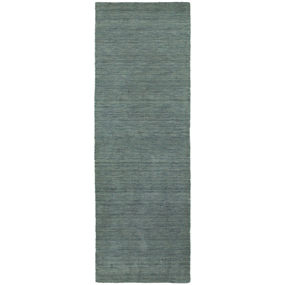 Aniston 27101 Light Blue Area Rug, light blue solid wool area rug with subtle heathered texture and soft handwoven surface.