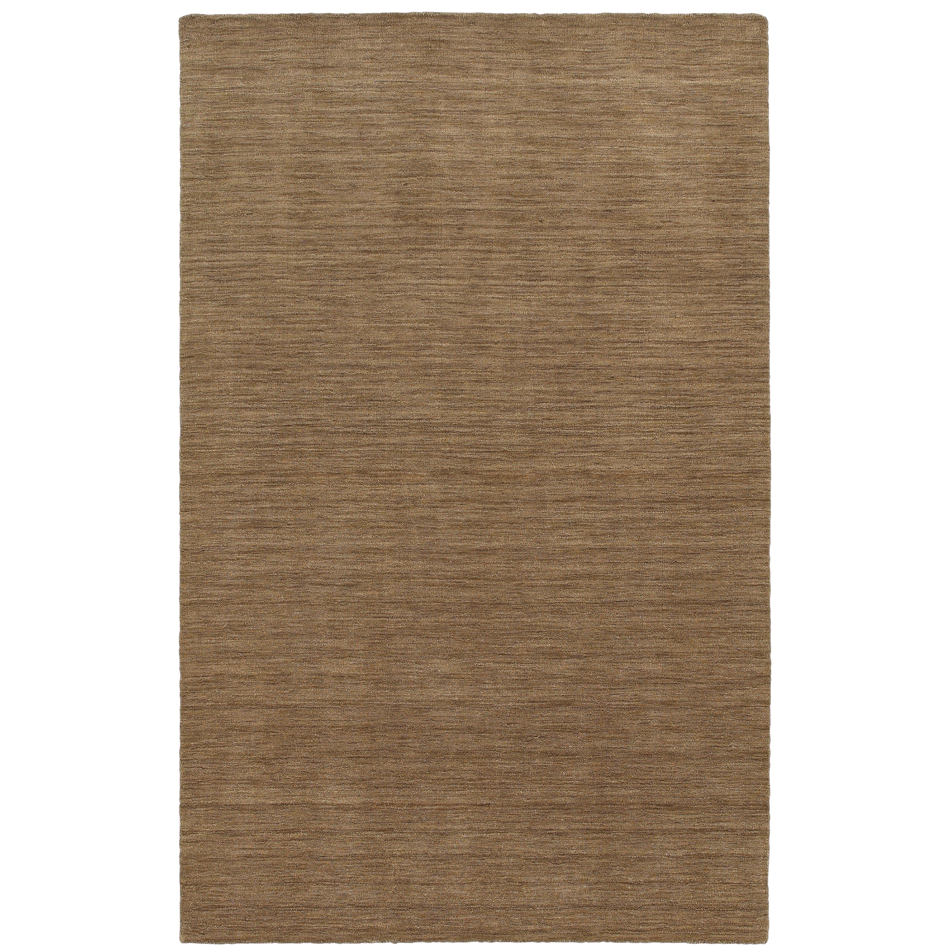 Aniston 27104 Tan Area Rug, tan solid wool area rug with heathered texture and softly handwoven surface.