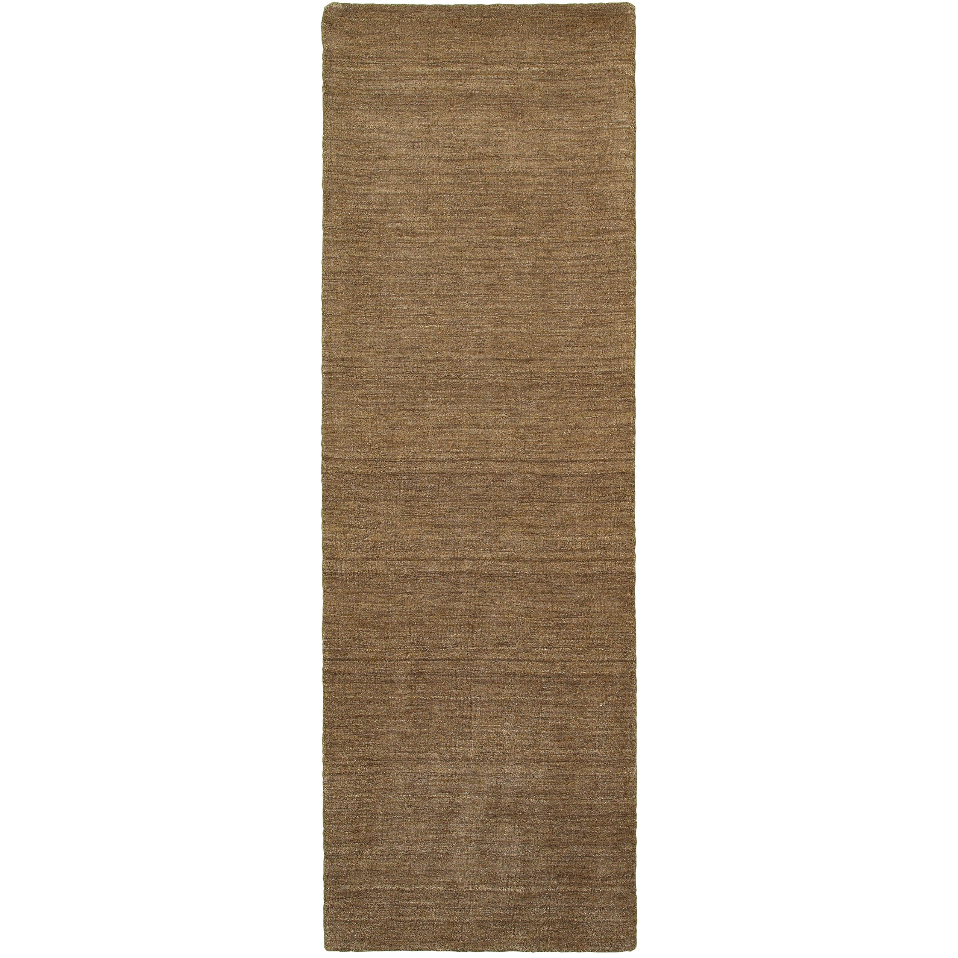 Aniston 27104 Tan Area Rug, tan solid wool area rug with heathered texture and softly handwoven surface.