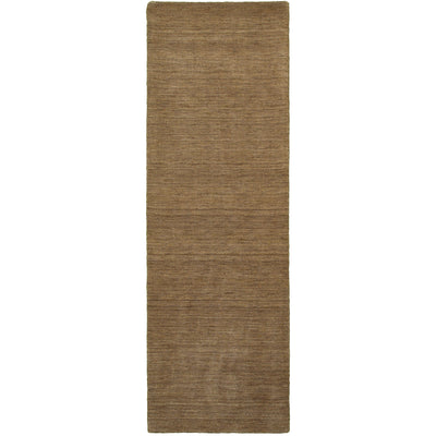 Aniston 27104 Tan Area Rug, tan solid wool area rug with heathered texture and softly handwoven surface.